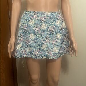 floral mini skirt